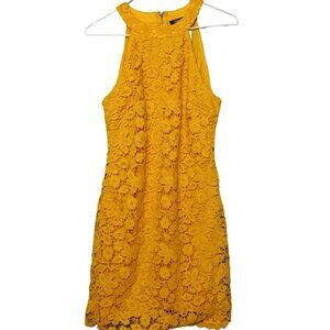 Blu Heaven Dress Womens Large Casual Lace Bodycon‎ Sleeveless Yellow NWT Beach